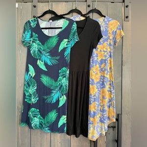 Lot of 3 EUC short sleeved summer dresses